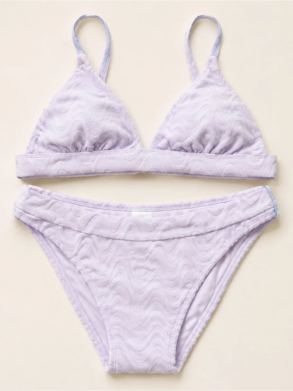 wild fable Lilac Textured Triangle Bikini Set